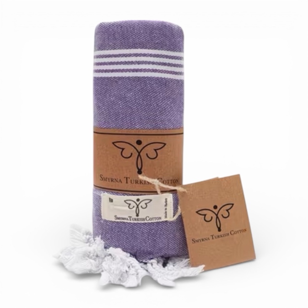 Smyrna Purple Turkish Cotton Beach Towel New